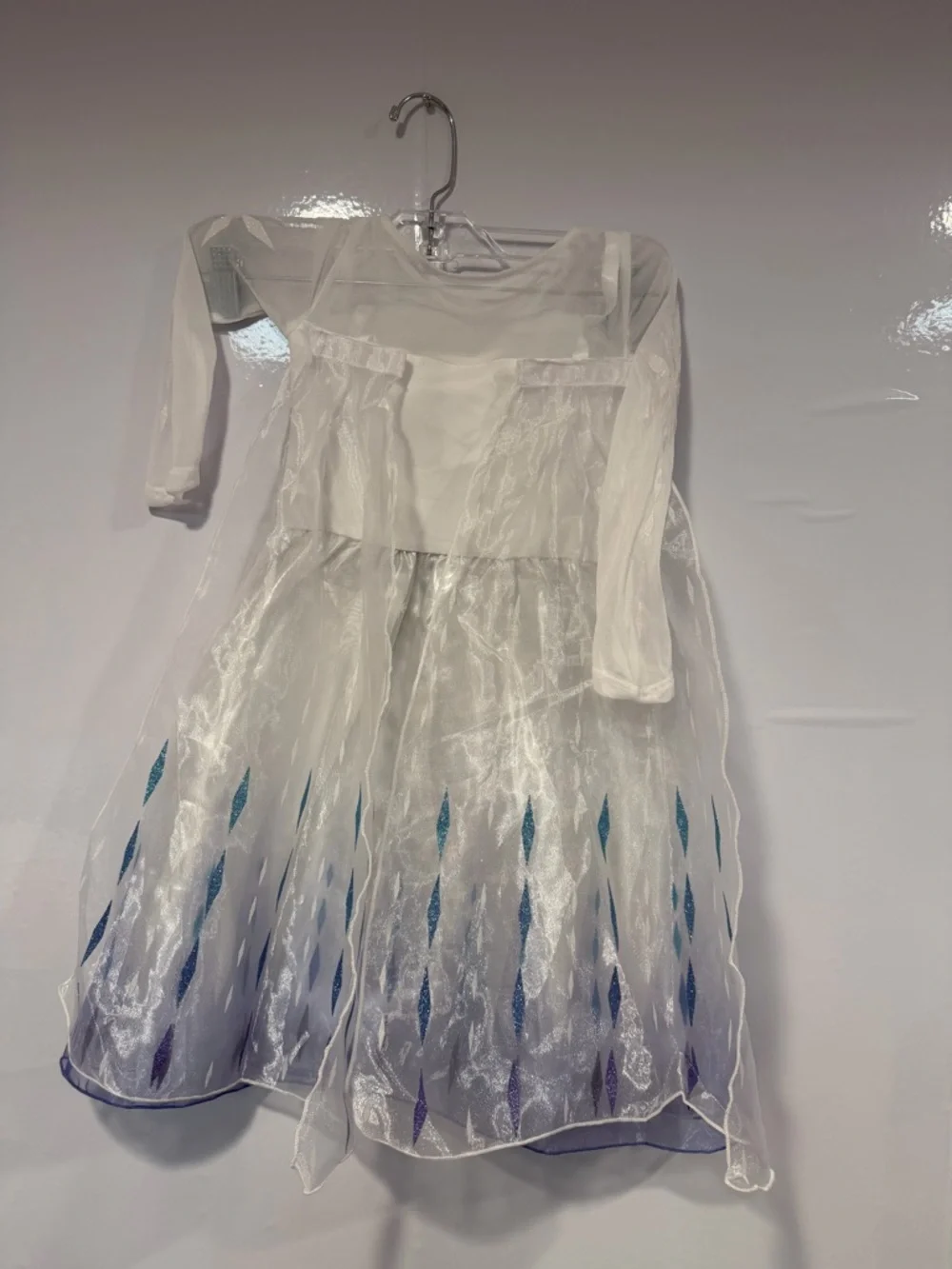White and Blue Shimmer Elsa Frozen Princess Costume Dress for Kids‎